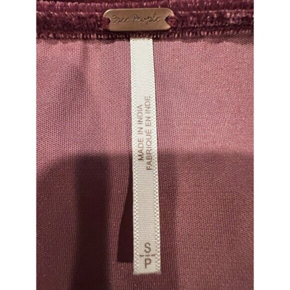 Free People Always Forever Velvet Mini Dress Long Sleeve With Pockets Size Small - Picture 6 of 7